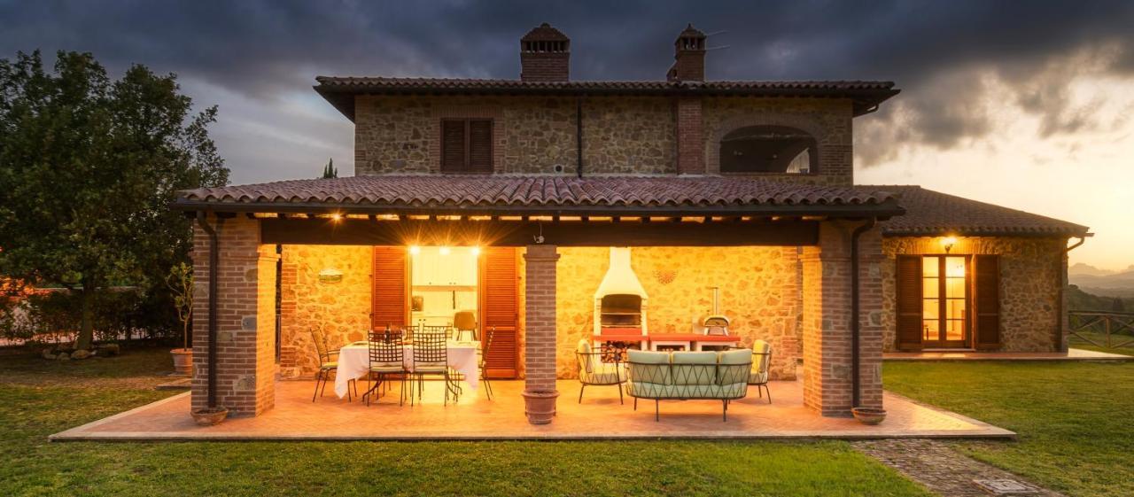Casa Ora D'Oro - Panoramic Views / Pool / Private Garden Villa Trequanda Dış mekan fotoğraf
